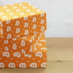 Bitcoin Wrapping Paper Sheets - BTC Crypto Holiday Birthday Gift Wrap -