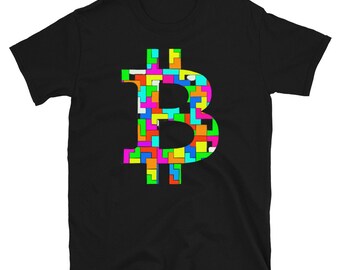 Bitcoin Blocks -Short-Sleeve Unisex T-Shirt - Colorful BTC Tetris Crypto