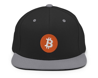 Bitcoin Logo Classic Snapback Hat - Adjustable Unisex BTC Crypto Original Blockchain