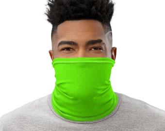 High Visibility Green Neck Gaiter Face Mask - Construction Hi-Vis