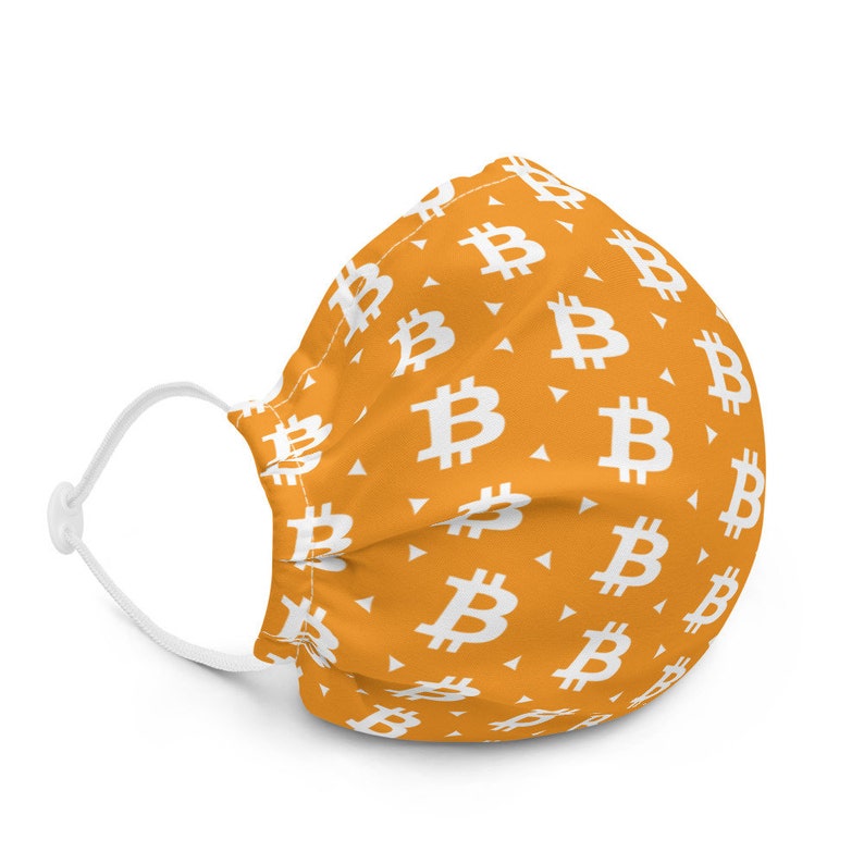 Bitcoin V1 Premium Orange Face Mask BTC Cryptocurrency image 5