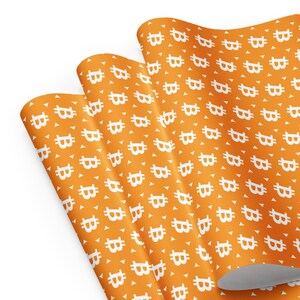 Bitcoin Wrapping Paper Sheets - BTC Holiday Birthday Gift Wrap
