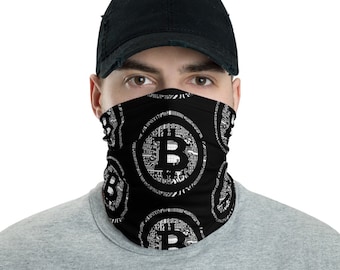 Bitcoin V3 Black Neck Gaiter Face Mask