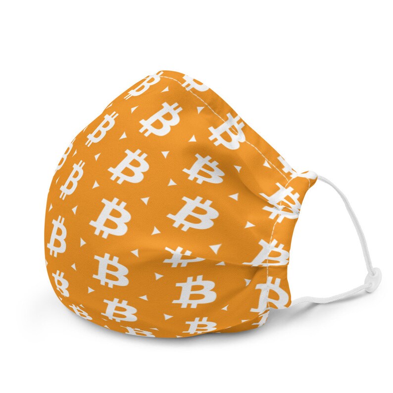 Bitcoin V1 Premium Orange Face Mask BTC Cryptocurrency image 6