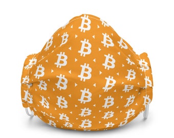 Bitcoin V1 Premium Orange Face Mask - BTC Cryptocurrency