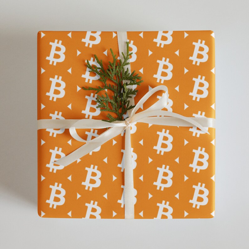 Bitcoin Wrapping Paper Sheets - BTC Holiday Birthday Gift Wrap