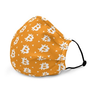 Bitcoin V1 Premium Orange Face Mask BTC Cryptocurrency image 4