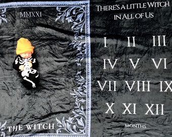 Witch Tarot Card Milestone Blanket: Victorian Baby Photo Prop