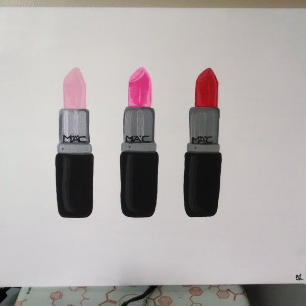 Lipstick Canvas - Makeup Decor - Make up Wall Art - MAC lipstick decor