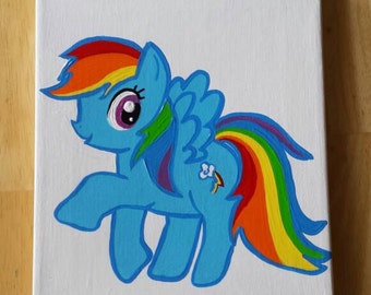 Rainbow Dash  8x10 Custom Canvas - My Little Pony Decor - Rainbow Dash Wall Decor