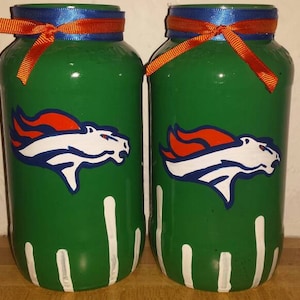 Football Decor - NFL Jars - Man Cave Decor - Man Cave Gift  - Broncos Jars - Green Bay Packer Jars - Football Fan Gift