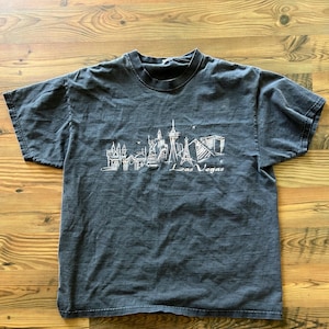 Vintage Las Vegas Nevada T Shirt - Gray Vegas Strip Tee 1990’s /2000