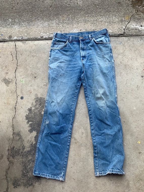 Vintage Dickies Work Pants Size 34 Blue Jeans Stra