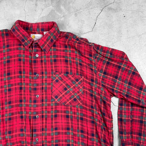 Vintage Flannel -  Size XL - Extra Large - Red an… - image 3