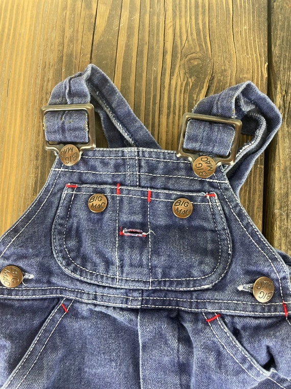 Vintage Infant Blue Denim Overalls - Size 6 Month… - image 3