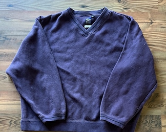Vintage Callaway Golf Sweatshirt - Size Large - XL - Purple V Neck Pullover -