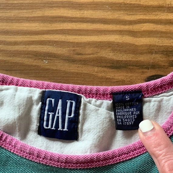 Vintage Gap Ringer Tee-Faded Boxy T Shirt - image 6