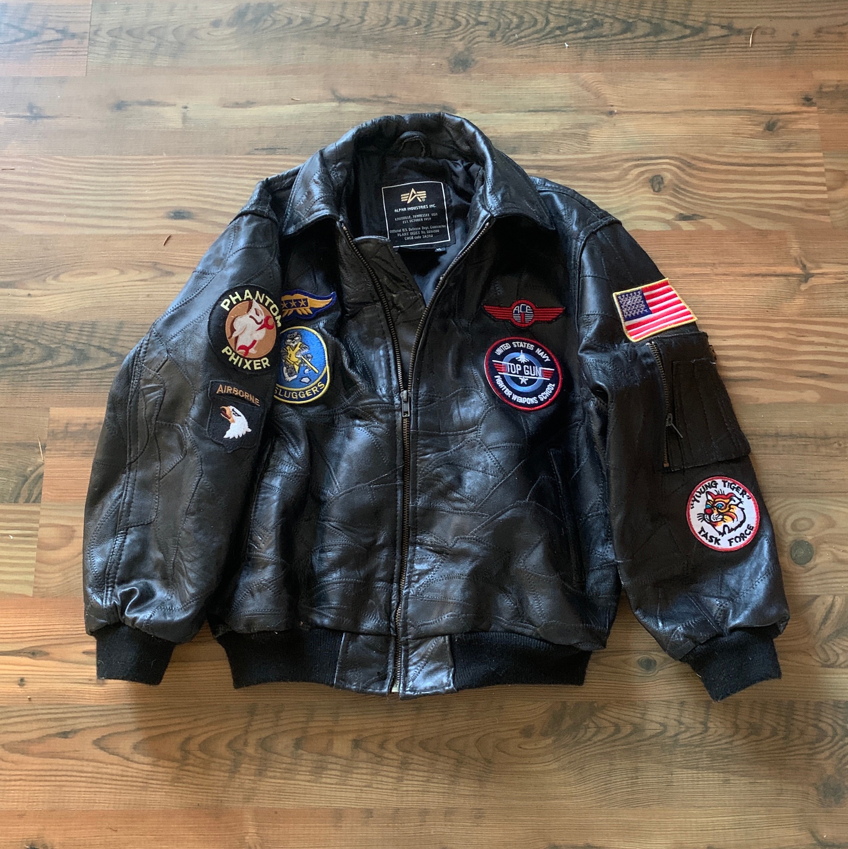 Bomber Gun Youth - Biker Jacket Patched Etsy Jacket Vintage Leather Top