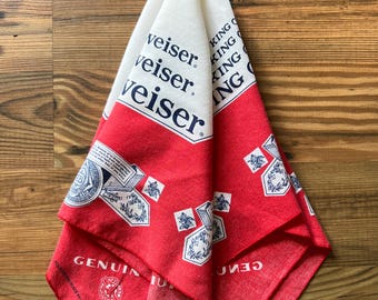Vintage Budweiser Bandanna - Made In USA Beer Kerchief- Budweiser Swag