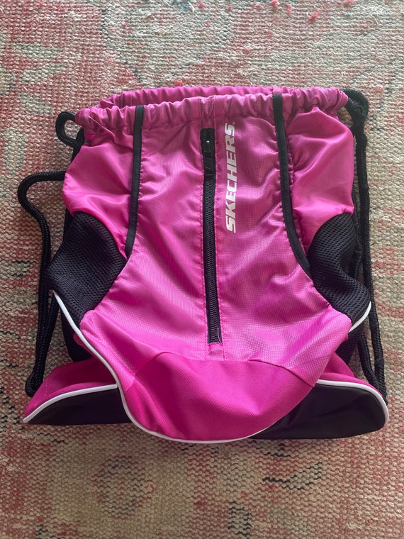 Vintage Y2K Skechers Hot Pink Drawstring Backpack 