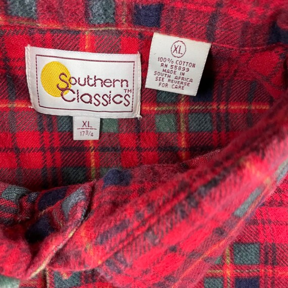 Vintage Flannel -  Size XL - Extra Large - Red an… - image 5
