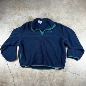Vintage Blue and Teal Fleece Pullover Extra Large Dunbrooke