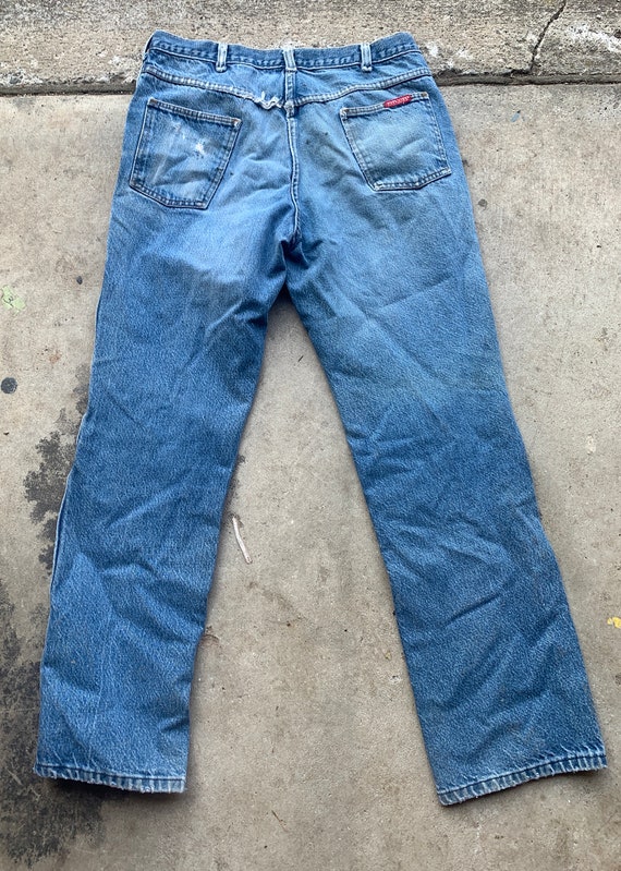 Vintage Dickies Work Pants Size 34 Blue Jeans Str… - image 2