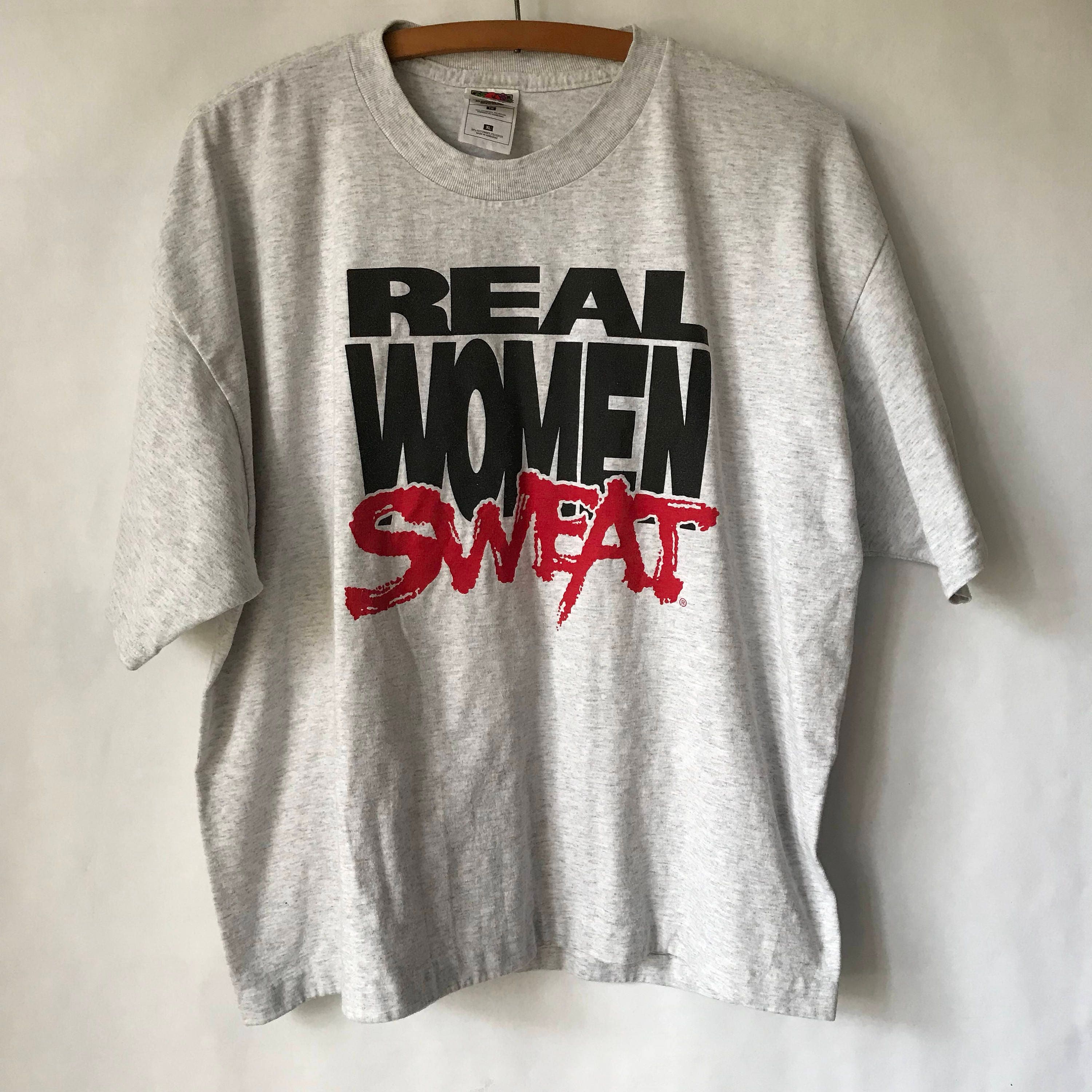 Vintage Gray Tee Vintage T Shirt Real Women Sweat Workout Running