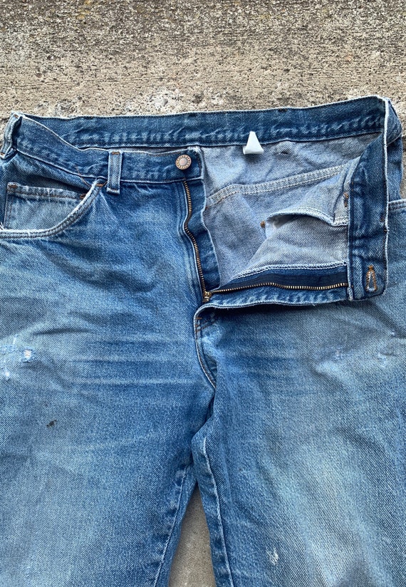 Vintage Dickies Work Pants Size 34 Blue Jeans Str… - image 5