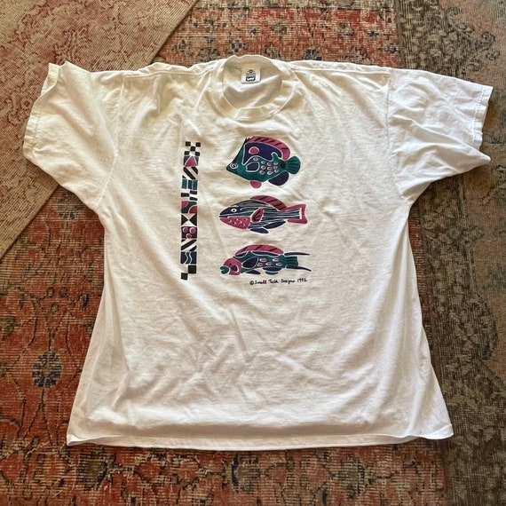 Vintage Lee Colorful 1990s Fish Tee Size XXL White Shirt Pink Purple Small  Talk Designs Short Sleeves -  Canada