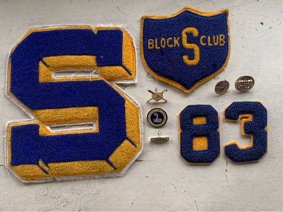 Vintage Varsity Letterman Patches and Pins- Sacra… - image 1