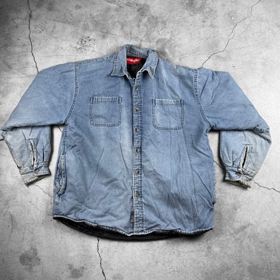 Vintage Denim Coat - Size Large - Quilted Jacket … - image 1