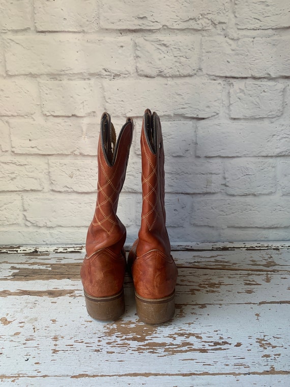 Vintage Wrangler Cowboy Boots - Brown  Cowgirl Bo… - image 6