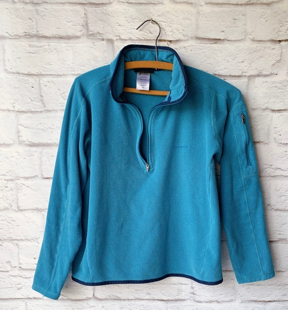 Vintage Patagonia Fleece Aqua Blue 1/2 Zip Fleece… - image 2