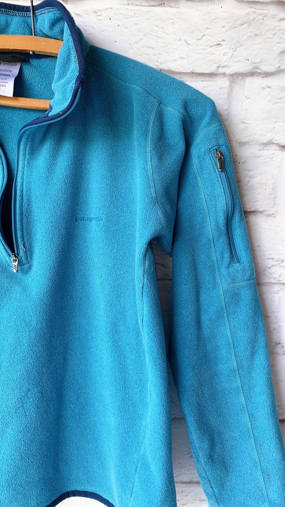 Vintage Patagonia Fleece Aqua Blue 1/2 Zip Fleece… - image 5