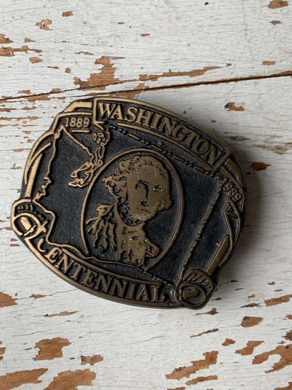 Vintage Washington Centennial Belt Buckle  - Solid