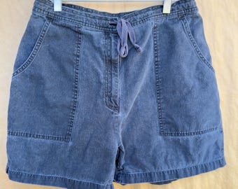 Sun Faded Vintage Cotton Shorts | Medium | Black | Drawstring | Summer | Beach Wear