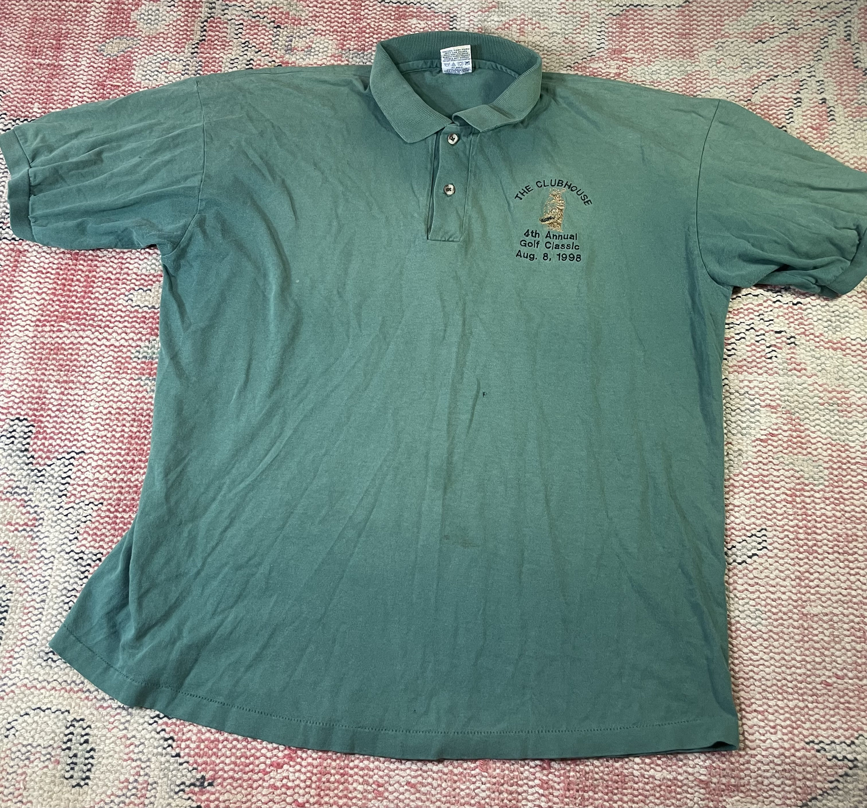 ヴィンテージ 1998 グリーン ゴルフポロ - サイズ XL - 特大 - クラブ