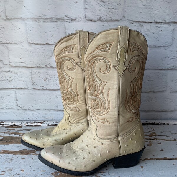 Vintage Ostrich Leather Cowboy Boots - Men’s 7 1/2 Denver Boots