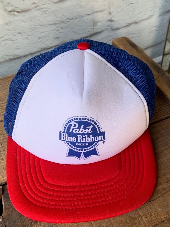 Vintage Pabst Blue Ribbon Trucker Hat- Red White … - image 7