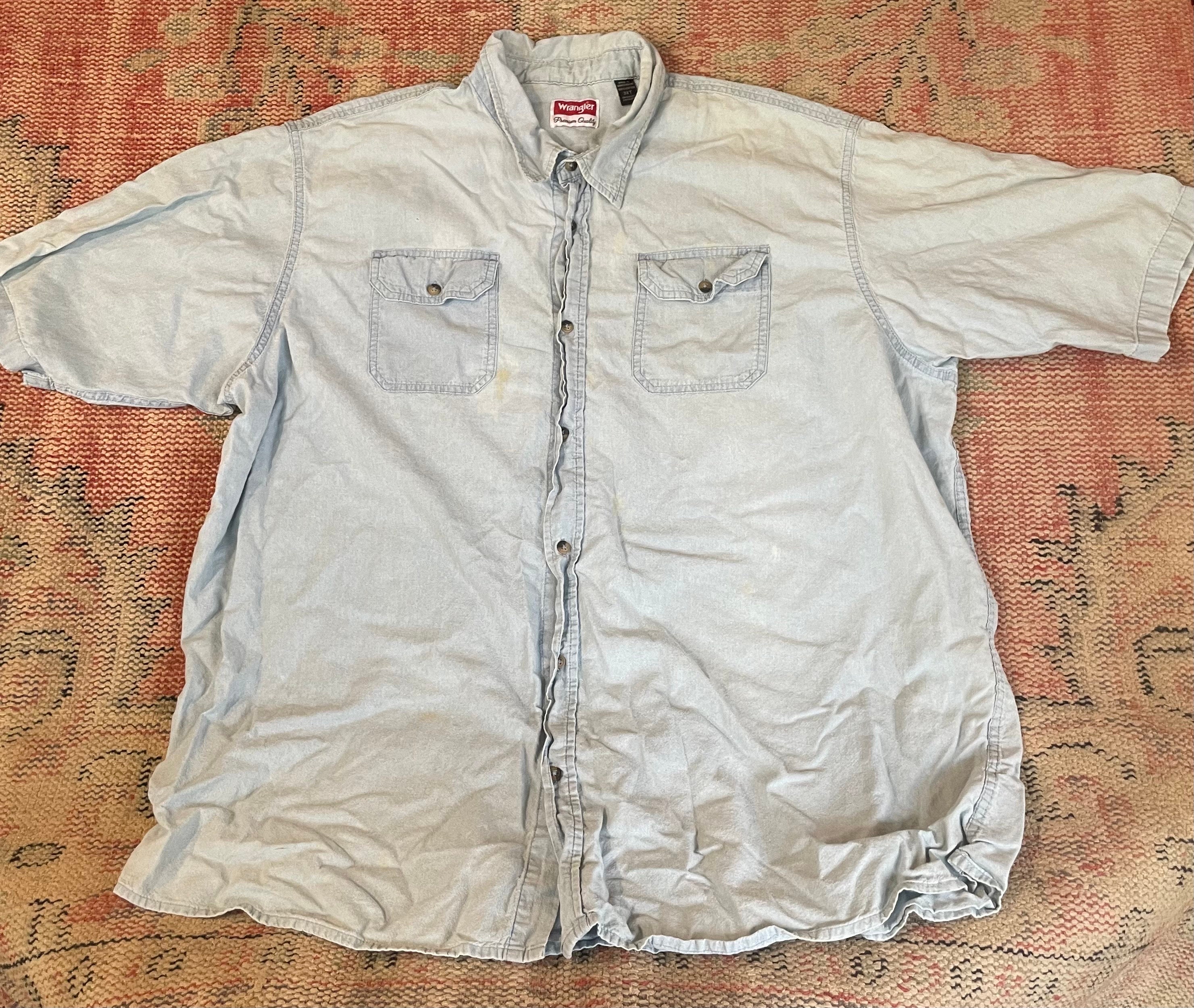 Vintage Wrangler Button up Shirt Size 3X XXXL Chambray Vintage