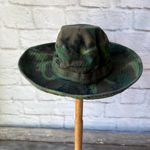 Vintage Camouflage Boonie Hat- Military Issue Bucket Hat Size 5