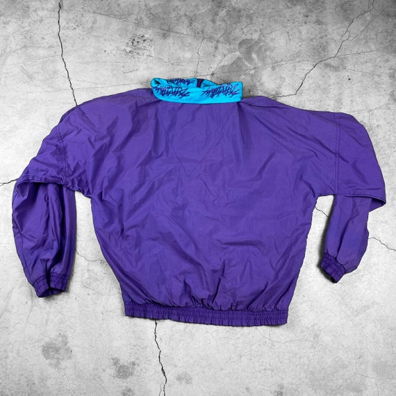 Vintage Purple and Yellow Windbreaker - Size L - … - image 2