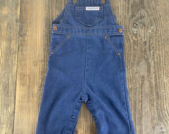 Vintage Infant Blue Denim Overalls - Size 9 Months - Health-tex - Baby - Toddler - Children’s