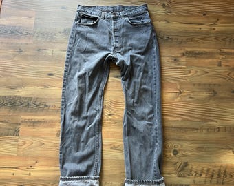 Vintage Grey Levi’s 501 Denim Jeans - Made in the USA- Size 32 Regular Fit