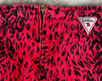 Red animal print jeans hot sale