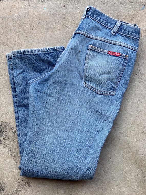 Vintage Dickies Work Pants Size 34 Blue Jeans Str… - image 3