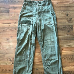 Vintage Army Pants - OG- 107 Military Issue Trousers Size 26 x 29 1960’s Distressed Baker Pants