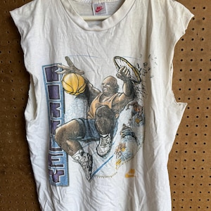 Vintage Nike Charles Barkley Tank Top - Size Large -  NBA Basketball - Distressed- Worn - Made in USA