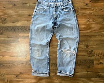 Vintage Rustler Denim Jeans – Light Wash Cowboy Fit, Size 30